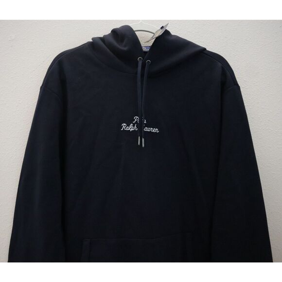 Polo Ralph Lauren Men's Sz L Navy Blue Logo Double Knit Pullover Hoodie - Picture 6 of 13